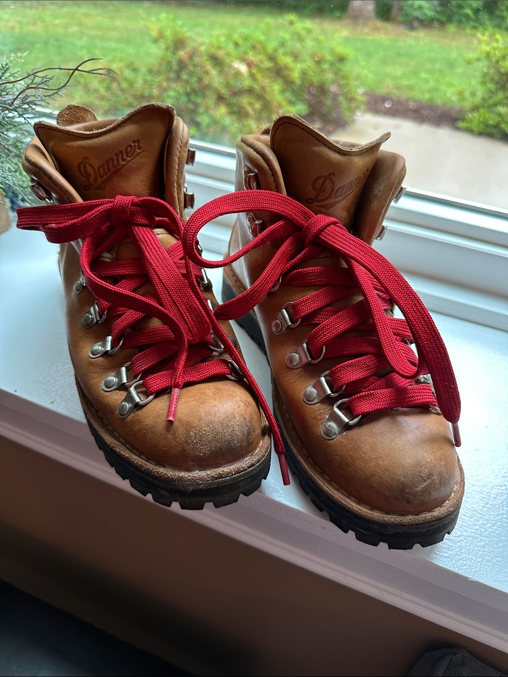 Danner Tan Leather Boots with Red Laces